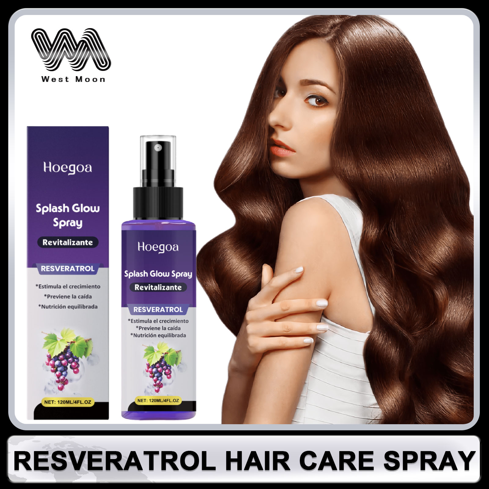 Hair Care Curly Hair - Resveratrol spray de cuidados capilares anti