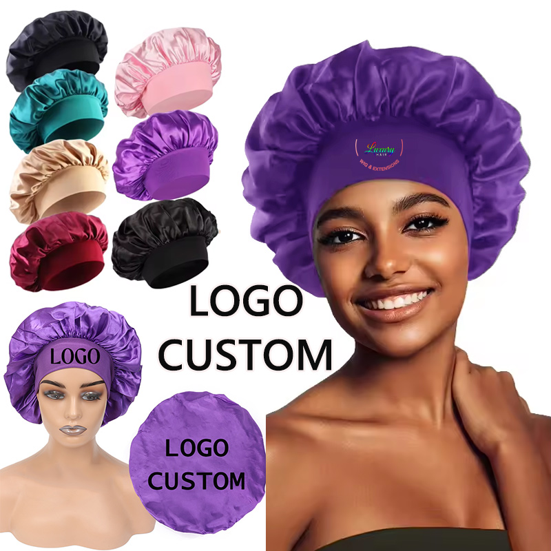 Hair Care Logo - Touca de cetim para cuidados com