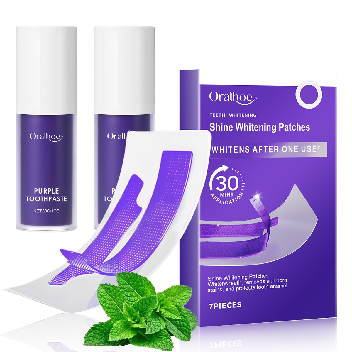 Purple Toning Shampoo - Kit Completo de Clareamento Dental Roxo