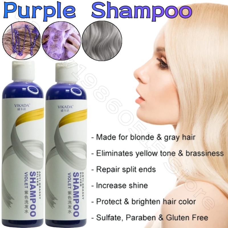 Purple Toning Shampoo - Shampoo roxo loiro platina alvejante prata