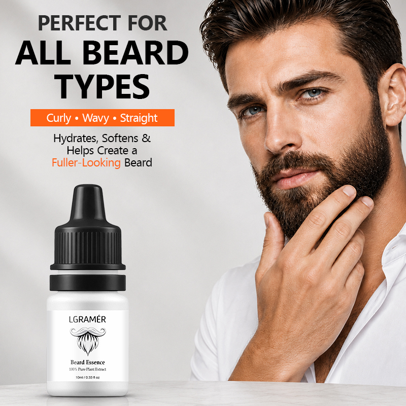 Hair Care Oil Serum - Sérum para Crescimento de Barba Masculina,