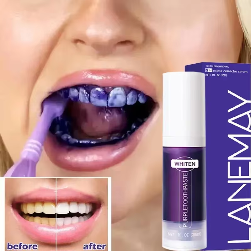 Purple Toning Shampoo - V34 roxo dentes branqueamento creme dental