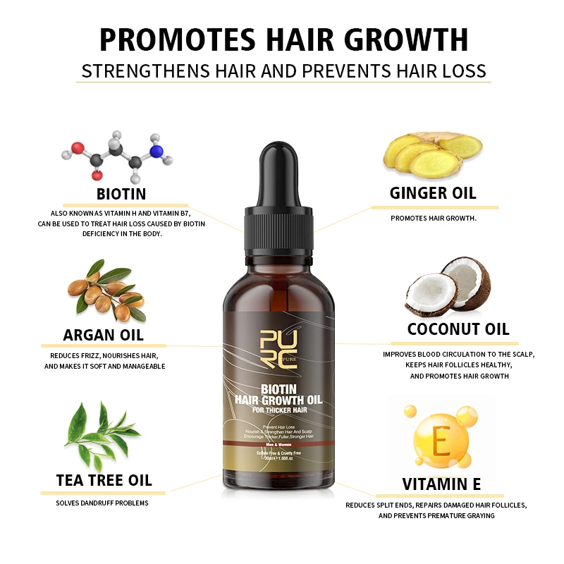 PURC-óleo de crescimento capil - Hair Care Fragrance Essential Oil avaliação e preço