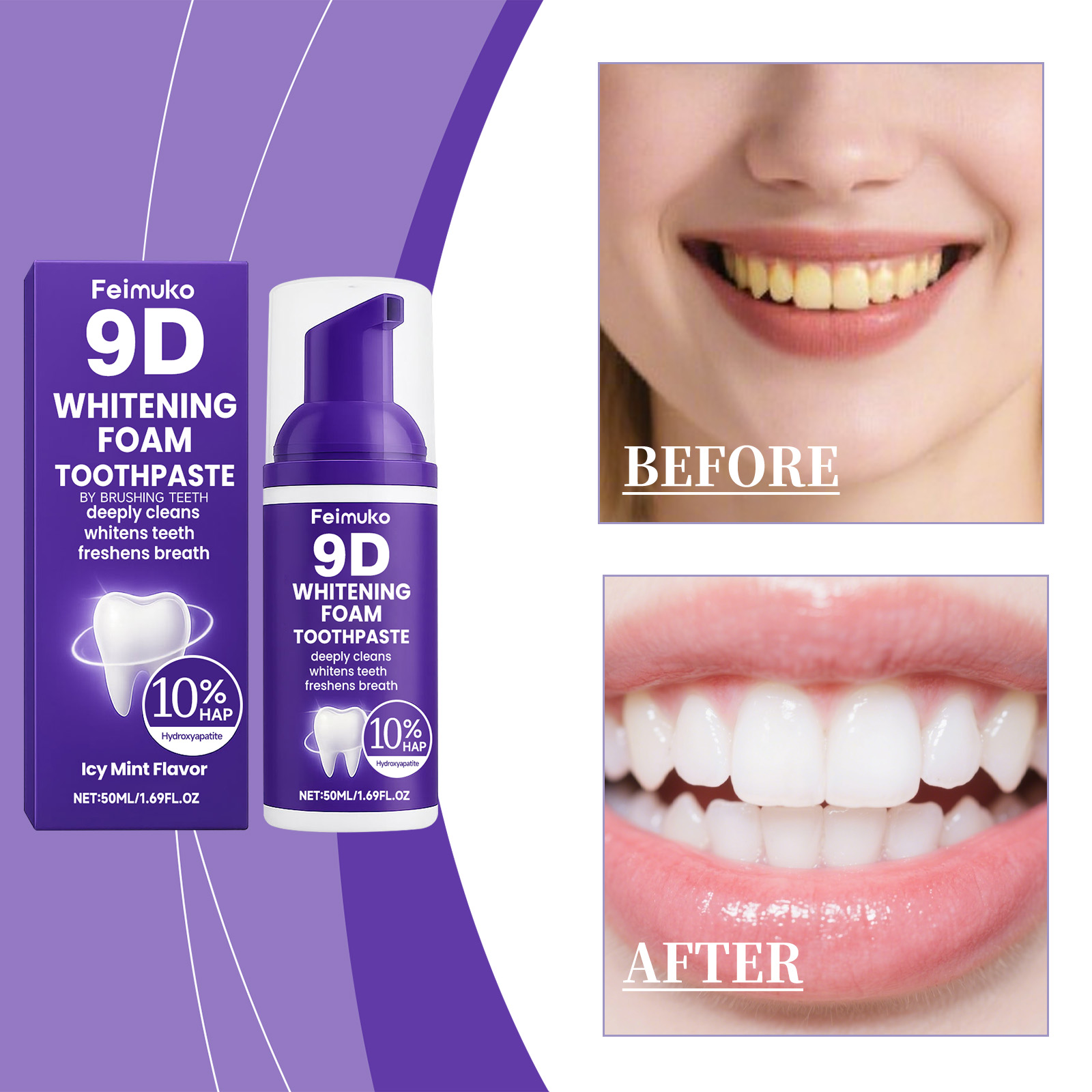 Espuma Dental Clareadora 9D Pu - Purple Toning Shampoo avaliação e preço
