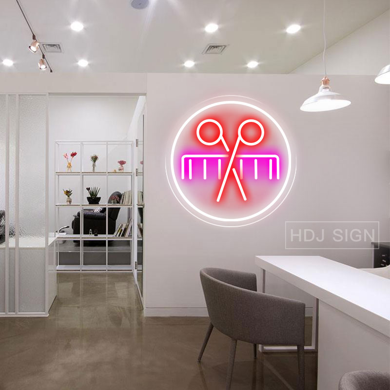 Sinal de néon LED personalizad - Hair Care Logo avaliação e preço